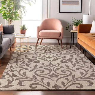 Piper Looms Mayfield Floral AMF875 Taupe Machine Washable Area Rug Lifestyle Image Feature