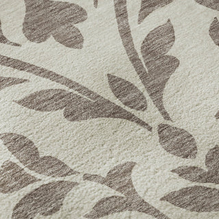 Piper Looms Mayfield Floral AMF875 Taupe Machine Washable Area Rug Swatch Image
