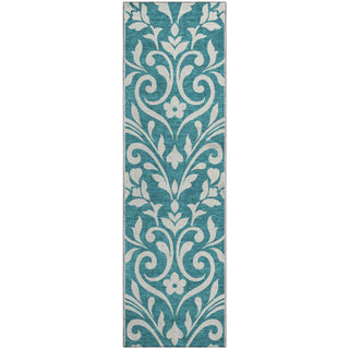 Piper Looms Mayfield Floral AMF875 Teal Machine Washable Area Rug Runner Main Image