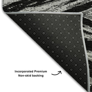 Piper Looms Mayfield Modern AMF876 Black Machine Washable Area Rug Backing Image