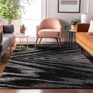 Piper Looms Mayfield Modern AMF876 Black Machine Washable Area Rug Lifestyle Image Feature