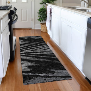 Piper Looms Mayfield Modern AMF876 Black Machine Washable Area Rug Runner Lifestyle Image Feature
