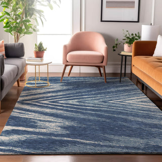 Piper Looms Mayfield Modern AMF876 Blue Machine Washable Area Rug Lifestyle Image Feature