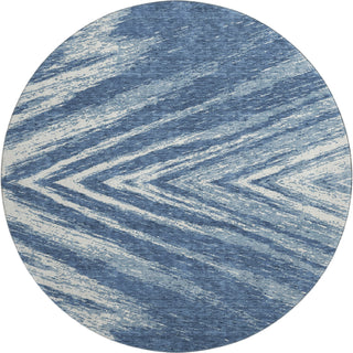 Piper Looms Mayfield Modern AMF876 Blue Machine Washable Area Rug Round Main Image