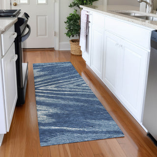 Piper Looms Mayfield Modern AMF876 Blue Machine Washable Area Rug Runner Lifestyle Image Feature