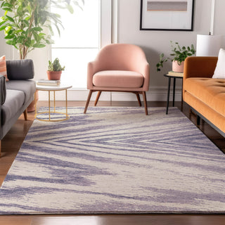 Piper Looms Mayfield Modern AMF876 Lavender Machine Washable Area Rug Lifestyle Image Feature
