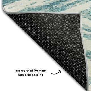 Piper Looms Mayfield Modern AMF876 Teal Machine Washable Area Rug Backing Image