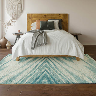 Piper Looms Mayfield Modern AMF876 Teal Machine Washable Area Rug Lifestyle Image Feature