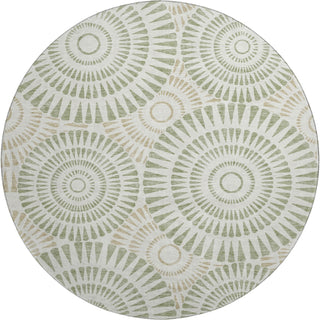 Piper Looms Mayfield Circles AMF877 Aloe Machine Washable Area Rug Round Main Image