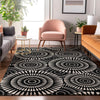 Piper Looms Mayfield Circles AMF877 Black Machine Washable Area Rug Lifestyle Image Feature