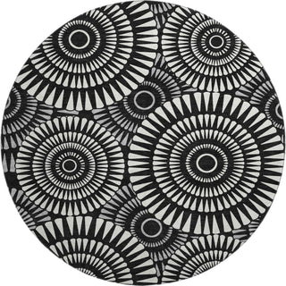 Piper Looms Mayfield Circles AMF877 Black Machine Washable Area Rug Round Main Image