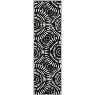 Piper Looms Mayfield Circles AMF877 Black Machine Washable Area Rug Runner Main Image