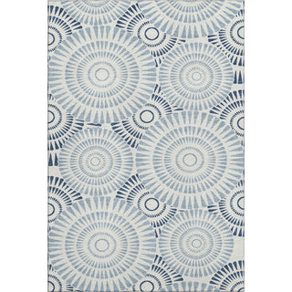 Piper Looms Mayfield Circles AMF877 Blue Machine Washable Area Rug main image