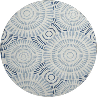 Piper Looms Mayfield Circles AMF877 Blue Machine Washable Area Rug Round Main Image