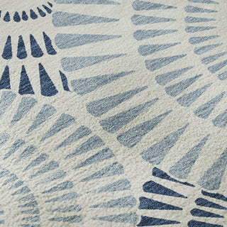 Piper Looms Mayfield Circles AMF877 Blue Machine Washable Area Rug Swatch Image
