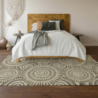 Piper Looms Mayfield Circles AMF877 Brown Machine Washable Area Rug Lifestyle Image Feature