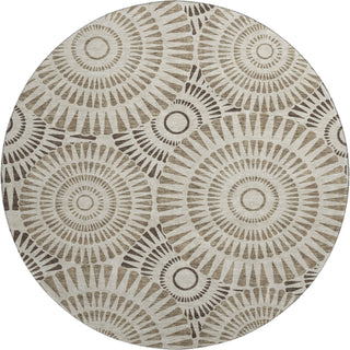 Piper Looms Mayfield Circles AMF877 Brown Machine Washable Area Rug Round Main Image