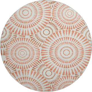 Piper Looms Mayfield Circles AMF877 Coral Machine Washable Area Rug Round Main Image