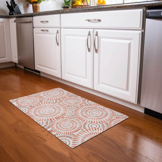 Piper Looms Mayfield Circles AMF877 Coral Machine Washable Area Rug Scatter Lifestyle Image Feature