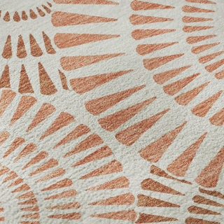 Piper Looms Mayfield Circles AMF877 Coral Machine Washable Area Rug Swatch Image