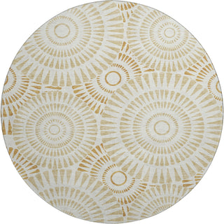 Piper Looms Mayfield Circles AMF877 Gold Machine Washable Area Rug Round Main Image