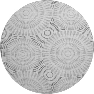 Piper Looms Mayfield Circles AMF877 Gray Machine Washable Area Rug Round Main Image
