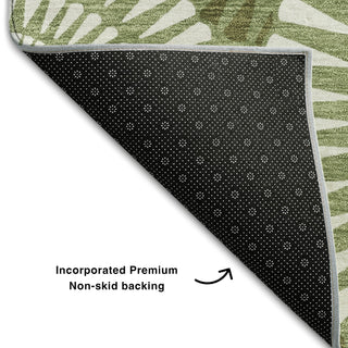 Piper Looms Mayfield Circles AMF877 Green Machine Washable Area Rug Backing Image