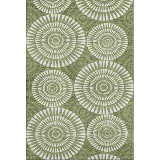 Piper Looms Mayfield Circles AMF877 Green Machine Washable Area Rug main image