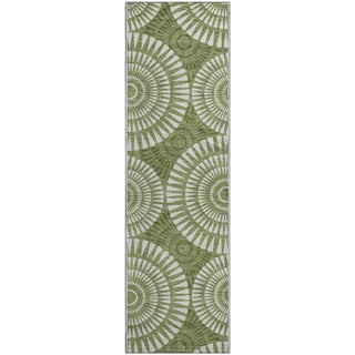 Piper Looms Mayfield Circles AMF877 Green Machine Washable Area Rug Runner Main Image