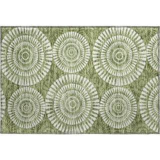Piper Looms Mayfield Circles AMF877 Green Machine Washable Area Rug Scatter Main Image