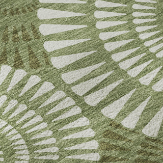 Piper Looms Mayfield Circles AMF877 Green Machine Washable Area Rug Swatch Image