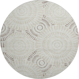 Piper Looms Mayfield Circles AMF877 Taupe Machine Washable Area Rug Round Main Image
