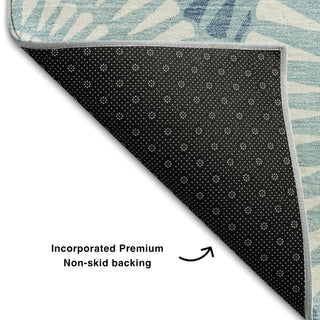 Piper Looms Mayfield Circles AMF877 Teal Machine Washable Area Rug Backing Image