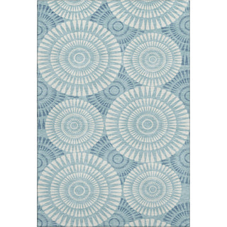 Piper Looms Mayfield Circles AMF877 Teal Machine Washable Area Rug main image