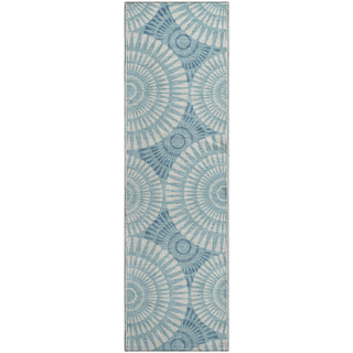 Piper Looms Mayfield Circles AMF877 Teal Machine Washable Area Rug Runner Main Image