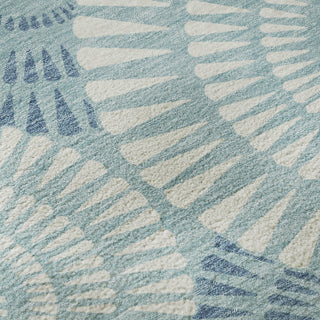 Piper Looms Mayfield Circles AMF877 Teal Machine Washable Area Rug Swatch Image