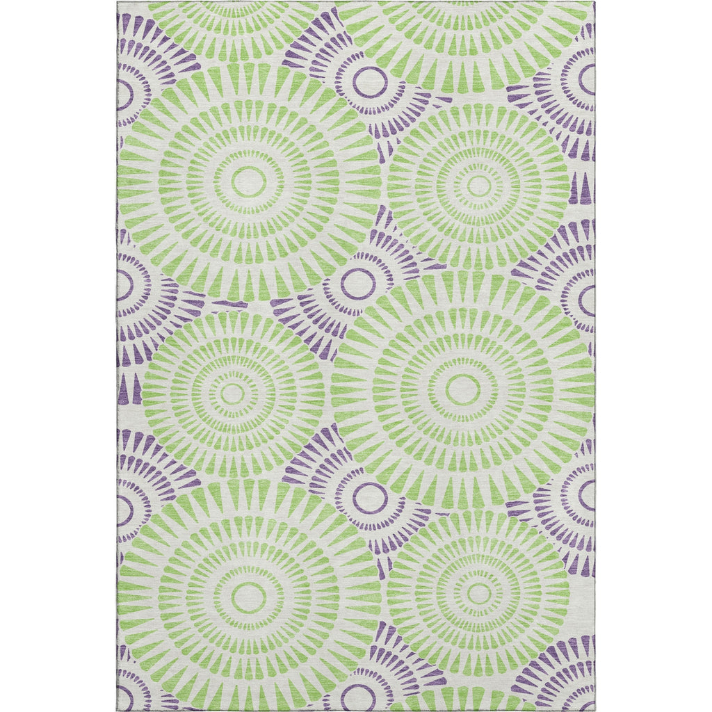 Piper Looms Mayfield Circles AMF877 White Machine Washable Area Rug main image