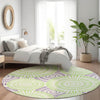 Piper Looms Mayfield Circles AMF877 White Machine Washable Area Rug Round Lifestyle Image Feature