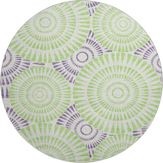 Piper Looms Mayfield Circles AMF877 White Machine Washable Area Rug Round Main Image