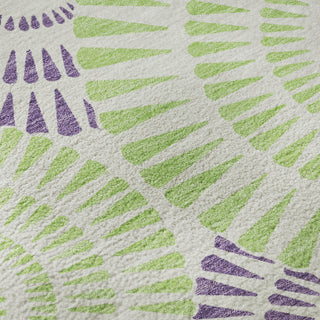 Piper Looms Mayfield Circles AMF877 White Machine Washable Area Rug Swatch Image