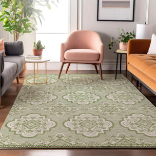 Piper Looms Mayfield Medallions AMF878 Aloe Machine Washable Area Rug Lifestyle Image Feature