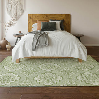 Piper Looms Mayfield Medallions AMF878 Aloe Machine Washable Area Rug Lifestyle Image Feature