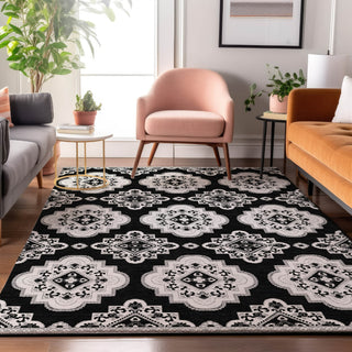 Piper Looms Mayfield Medallions AMF878 Black Machine Washable Area Rug Lifestyle Image Feature