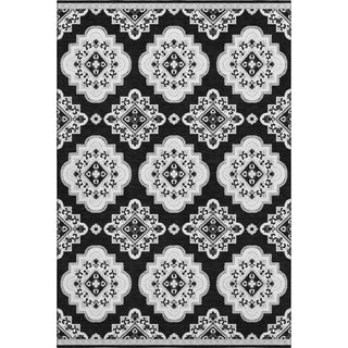 Piper Looms Mayfield Medallions AMF878 Black Machine Washable Area Rug main image