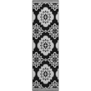 Piper Looms Mayfield Medallions AMF878 Black Machine Washable Area Rug Runner Main Image