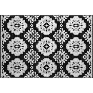 Piper Looms Mayfield Medallions AMF878 Black Machine Washable Area Rug Scatter Main Image