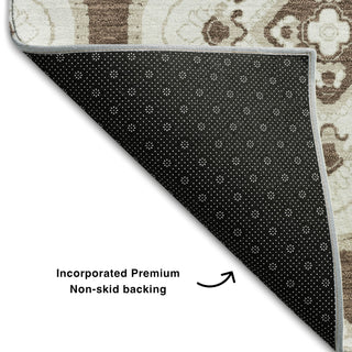 Piper Looms Mayfield Medallions AMF878 Brown Machine Washable Area Rug Backing Image