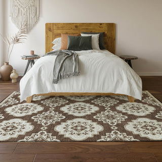 Piper Looms Mayfield Medallions AMF878 Brown Machine Washable Area Rug Lifestyle Image Feature