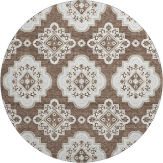 Piper Looms Mayfield Medallions AMF878 Brown Machine Washable Area Rug Round Main Image