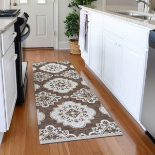 Piper Looms Mayfield Medallions AMF878 Brown Machine Washable Area Rug Runner Lifestyle Image Feature